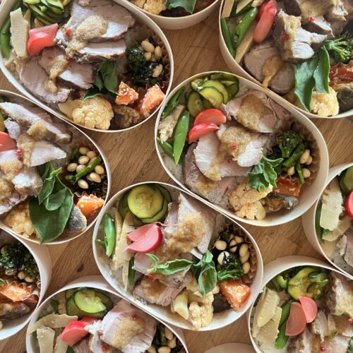 ローストポークと季節野菜のデリ弁当